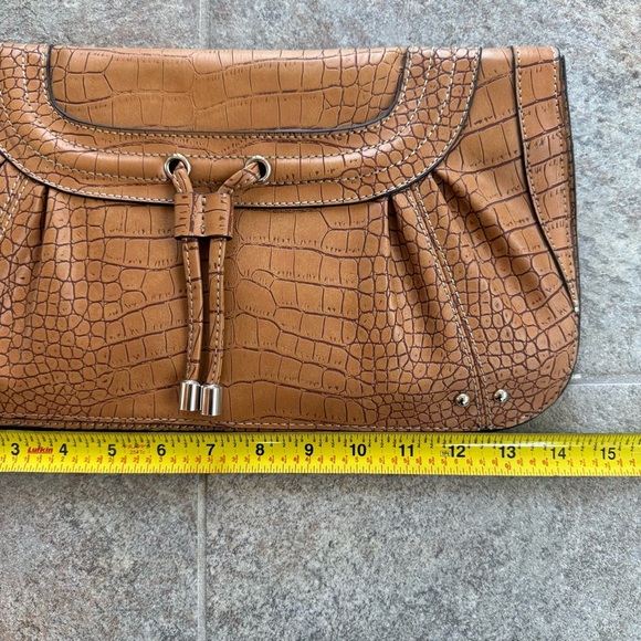 Nine West Brown Crocodile-Embossed Clutch NWOT - Picture 9 of 11